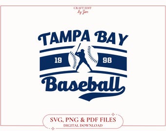Vintage Tampa Bay Baseball SVG, Retro Rays Design (Cutting File)
