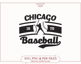 Vintage Chicago Cubs Baseball SVG, Retro Design (Digital Download)