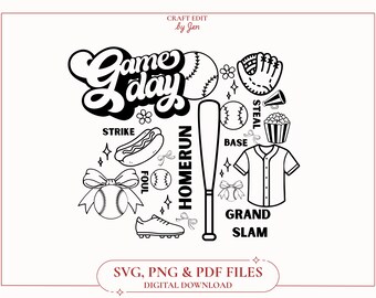 Baseball Girly SVG, Design for tshirts, sweaters, bookmarks, stickers (Digital Download)