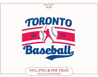 Vintage Toronto Blue Jays Baseball SVG, Retro Design (Digital Files)