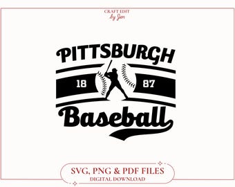 Vintage Pirates Baseball SVG, Retro Pittsburgh Game Day (Digital Files)