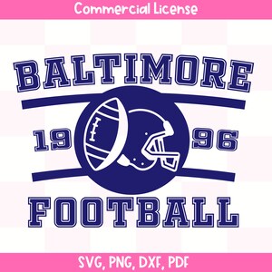Baltimore Football SVG | maillot de football vintage de Baltimore | Chemise corbeaux | Sweat-shirt de football du dimanche | Cadeau de fan de Baltimore | Sublimation