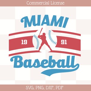 Vintage Miami Baseball SVG, Retro Marlins Pullover, Miami Baseball Spiel Tag Shirt, Cricut Datei, Sublimationsdatei