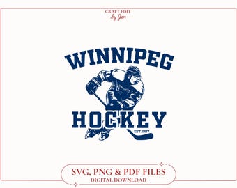 Vintage Winnipeg Hockey SVG, Retro Jets Design (Digital Download)
