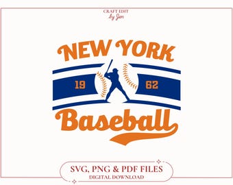 Vintage New York Mets SVG, Retro Baseball Design (Digital Files)