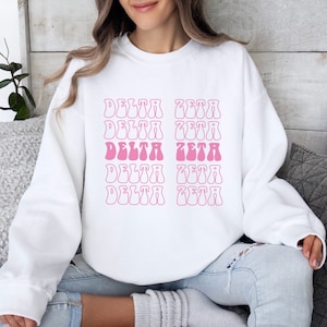 Delta Zeta Sorority SweatShirt/ Sorority Stacked Letter SweatShirt/ Little Big Gift / Gift for Sorority Member Gifts for her