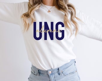 Alumni Shirt Block Letter Alumni Sweatshirt UNCG Alumni UNCC Alumni Sweatshirt  Customizable