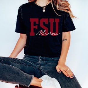 College Block Letter Alumni Shirt  FSU Alumni UNCC Alumni shirt T shirt  Customizable Gift for Students