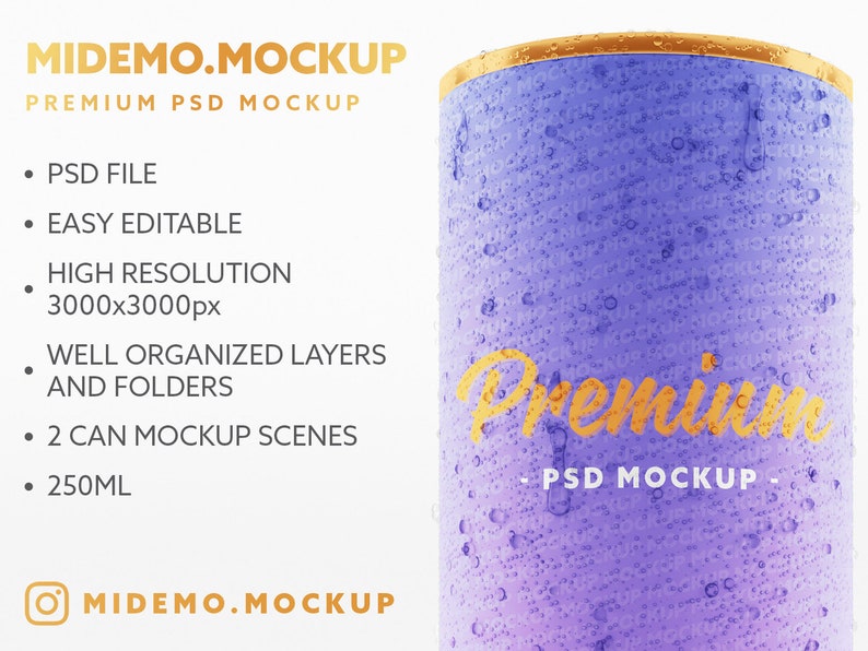 Download Luxury mock up can PSD file Digital mock up Can mock up | Etsy