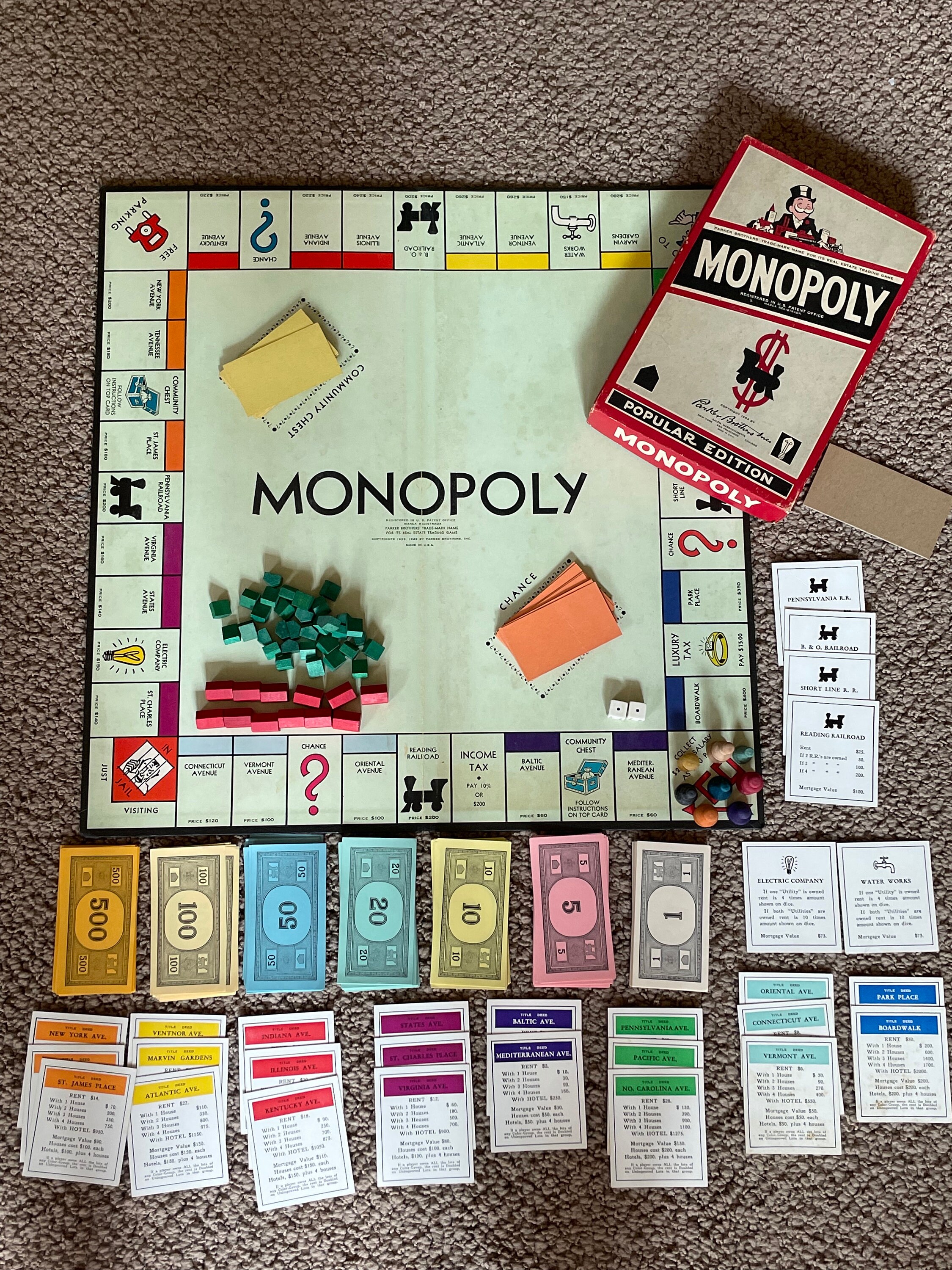 Circa 1950 Era Monopoly Game COMPLETE Without Instructions - Etsy New  Zealand