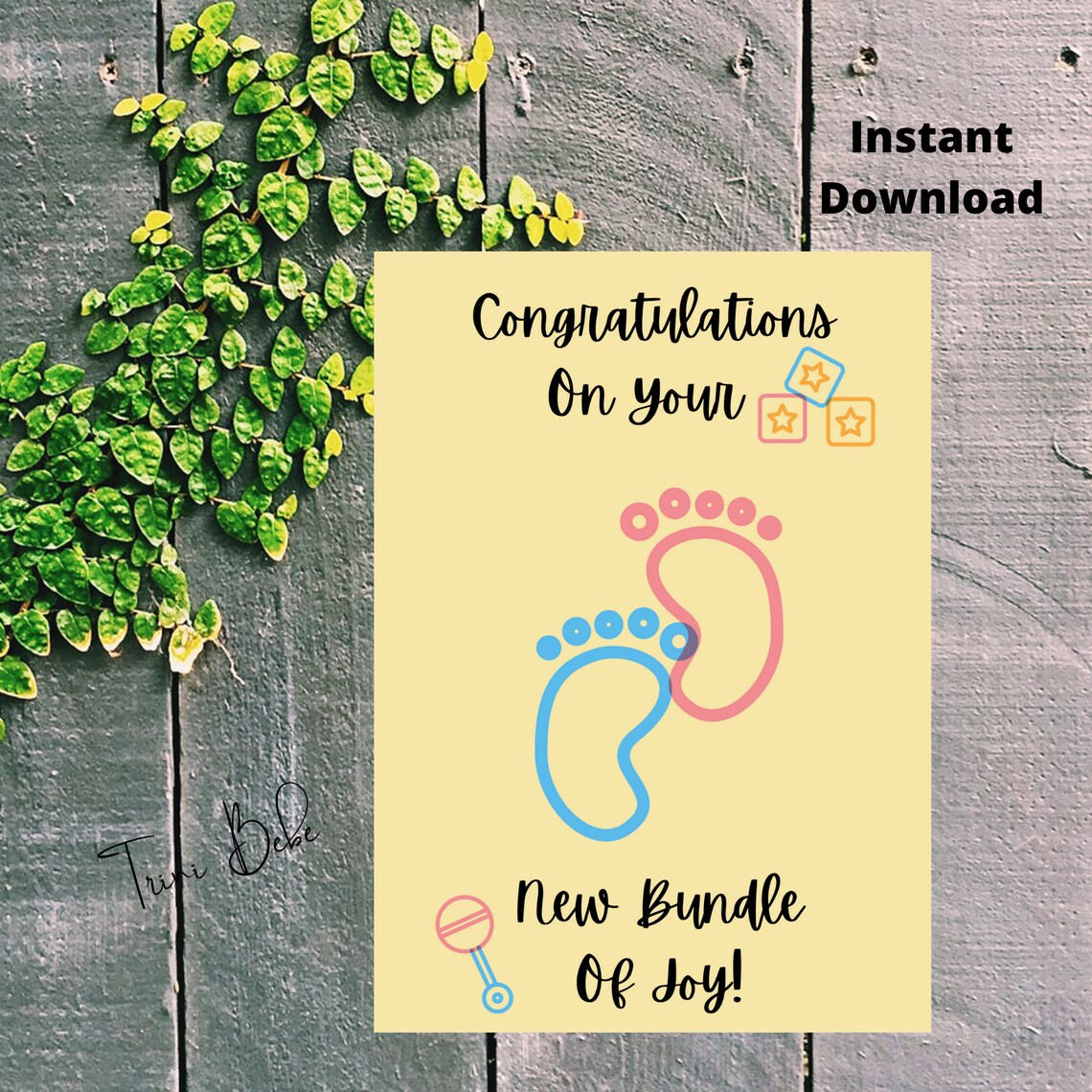 Congratulations on Your New Bundle of Joy Digital Card Etsy