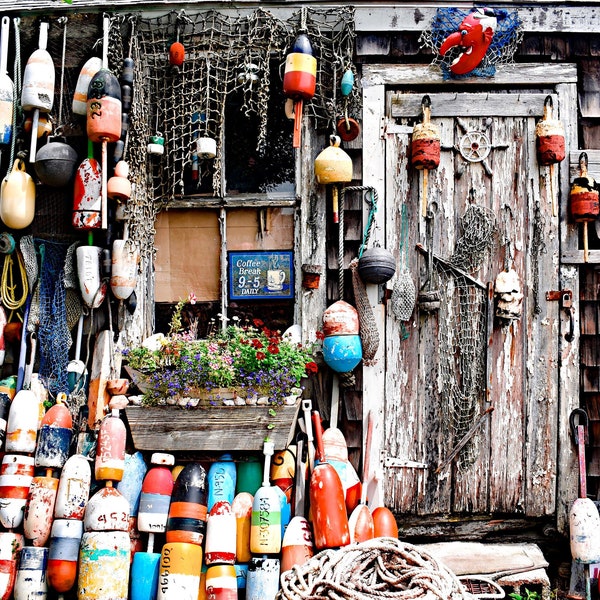 Buoy Art, Buoy Wall, Massachusetts Harbor, Lobsters, Northeast, Printable Wall Art, Photography Print