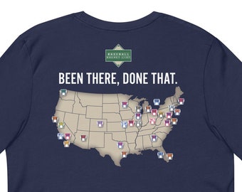 Camiseta "Been There, Done That" del estadio de béisbol de la MLB / Mapa del estadio / Rastreador del estadio / Camiseta de béisbol azul marino / Camiseta "Check Off" del estadio de béisbol de la MLB