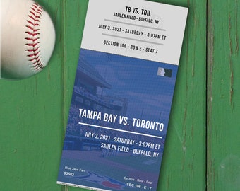 Boleto de béisbol conmemorativo personalizado / Boleto de recuerdo / Recreación de boletos de juego de béisbol / Boletos conmemorativos del día del juego / Talón de boleto