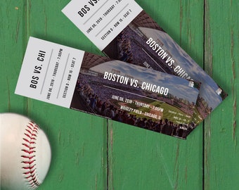 Boleto de béisbol conmemorativo personalizado / Boleto de recuerdo / Recreación de boletos de juego de béisbol / Boletos conmemorativos del día del juego / Talón de boleto