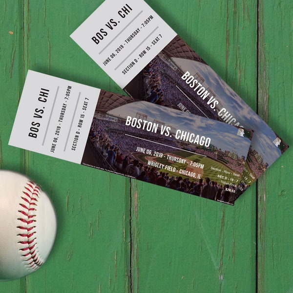 Baseball Ticket Etsy