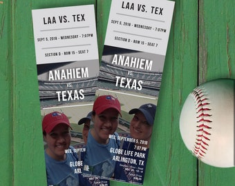 Boleto de béisbol conmemorativo personalizado / Boleto de recuerdo / Recreación de boletos de juego de béisbol / Boletos conmemorativos del día del juego / Talón de boleto