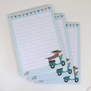 Blocco note A6 con quaderno a righe con bassotto per le cose da fare o la lista della spesa, come regalo non solo per i bambini