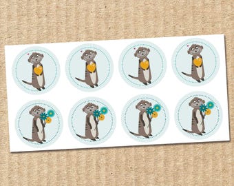 Sticker "Meerkat" – 4 cm or 6 cm – Gift stickers, labels, stickers for gifts, cards, letters, children's birthdays
