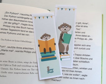 Meerkat bookmark, ideal as a gift for children's birthdays, for the first day of school (for the school cone), bookmark with a cute animal motif