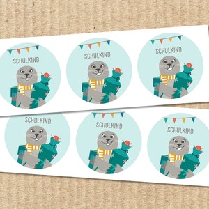 Autocollant « Robbe » écolier, étiquettes autocollantes cadeaux autocollantes 6 cm pour cadeaux, inscription scolaire, cône scolaire