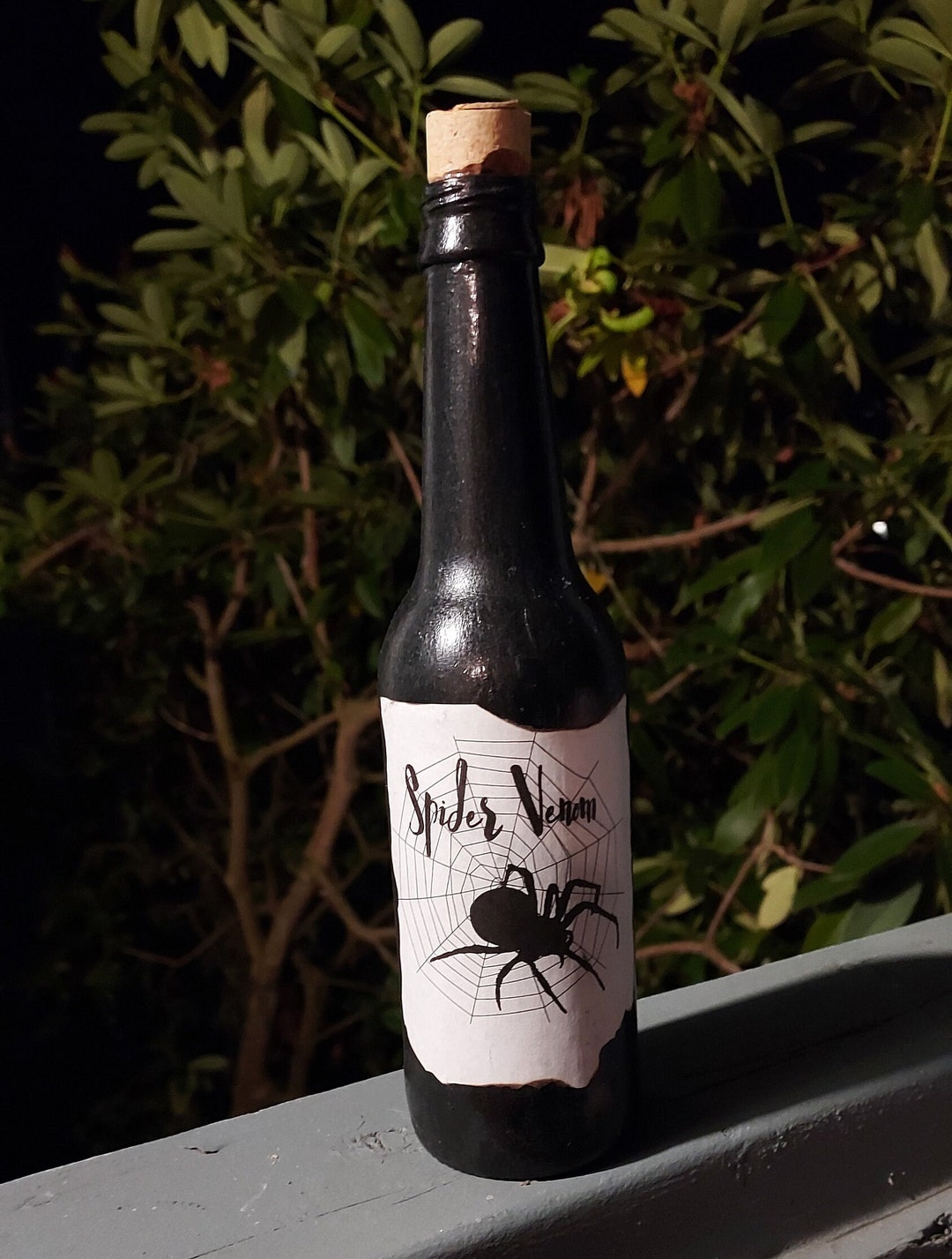 Hand Painted Spider Venom Glass Bottle Halloween Bottle Art Etsy