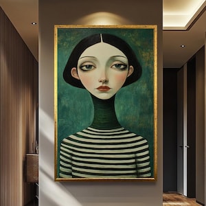 Modern Women Portrait Painting, Female Portrait, Abstract Wall Art Print, Female Wall Art, Abstract Woman Art, Female Painting