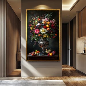 花柄の絵 アンリ・マティスの花の絵画キャンバスプリント、カラフルな花の壁