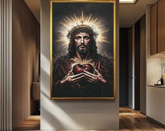 イエス・キリストの5Dアート写真（金枠入り）（14 x 18インチ） - Etsy