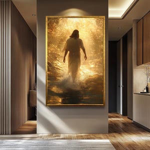 Sparkling Jesus Wall Art | Religious Canvas Painting | Divine Wall Decor | Spiritual Christian Wall Decor | Christian Canvas Print Jesus Art