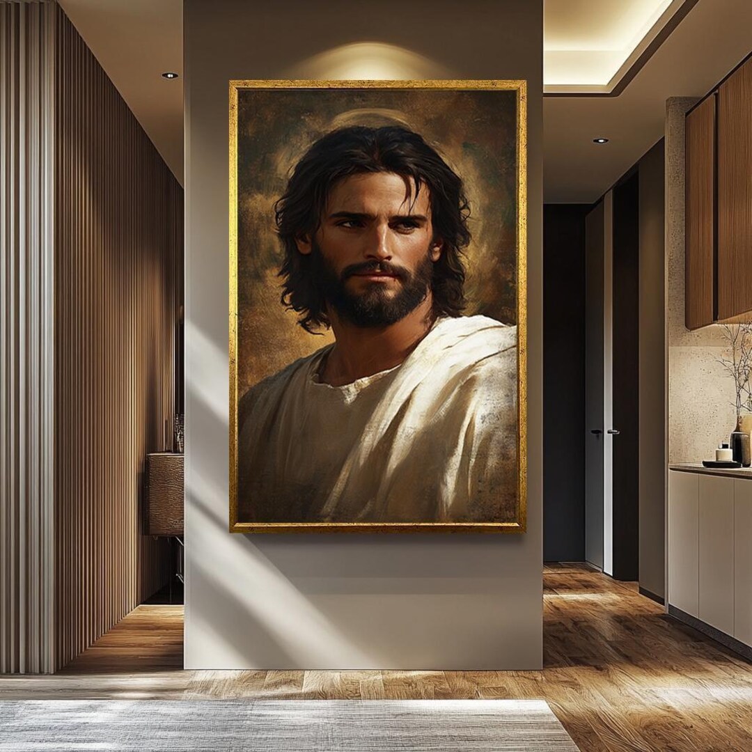 Jesus Christ Portrait Canvas Print, Sacred Religious Wall Art ...