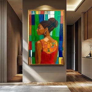 Colorful Pop Art Wall Art - Abstract Woman Portrait Print - Vibrant Home Decor - Modern Artistic Canvas - Unique Wall Artwork