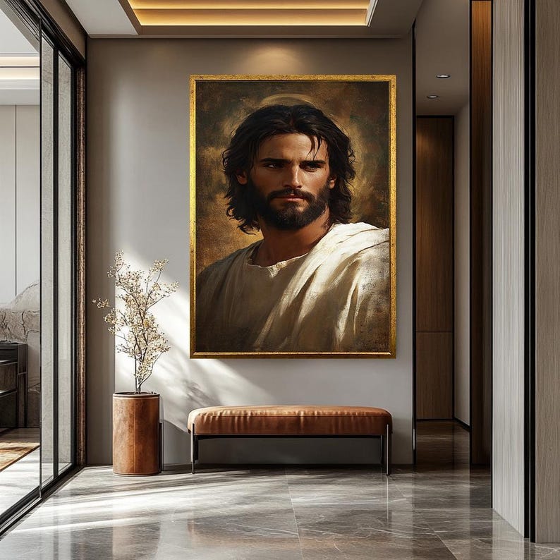 Jesus Christ Portrait Canvas Print, Sacred Religious Wall Art ...