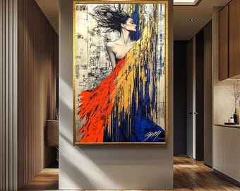 Abstract Woman Canvas Print: Modern Colorful Female Portrait