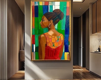 Colorful Pop Art Wall Art - Abstract Woman Portrait Print - Vibrant Home Decor - Modern Artistic Canvas - Unique Wall Artwork