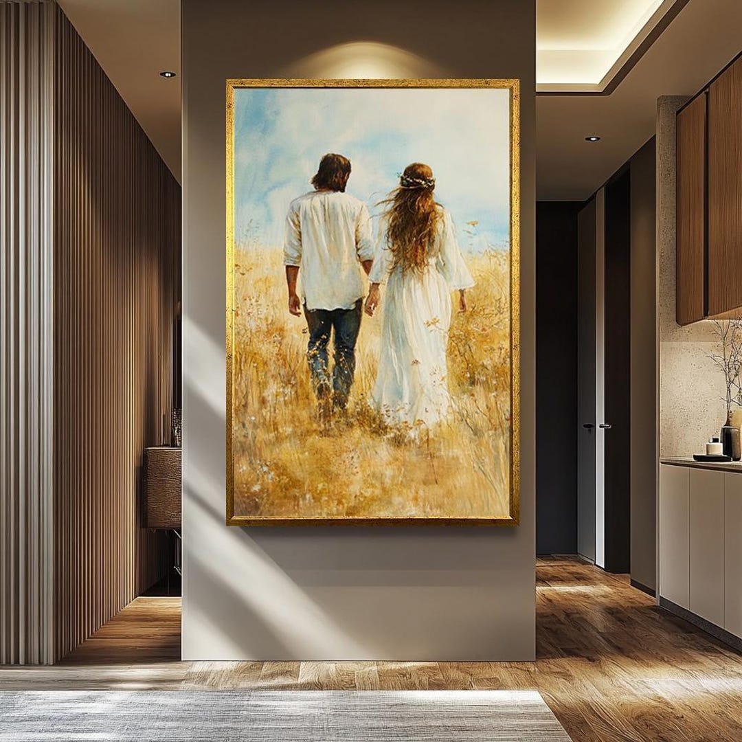 Jesus and Mary Magdalene Canvas Print, Spiritual Romantic Wall Art ...