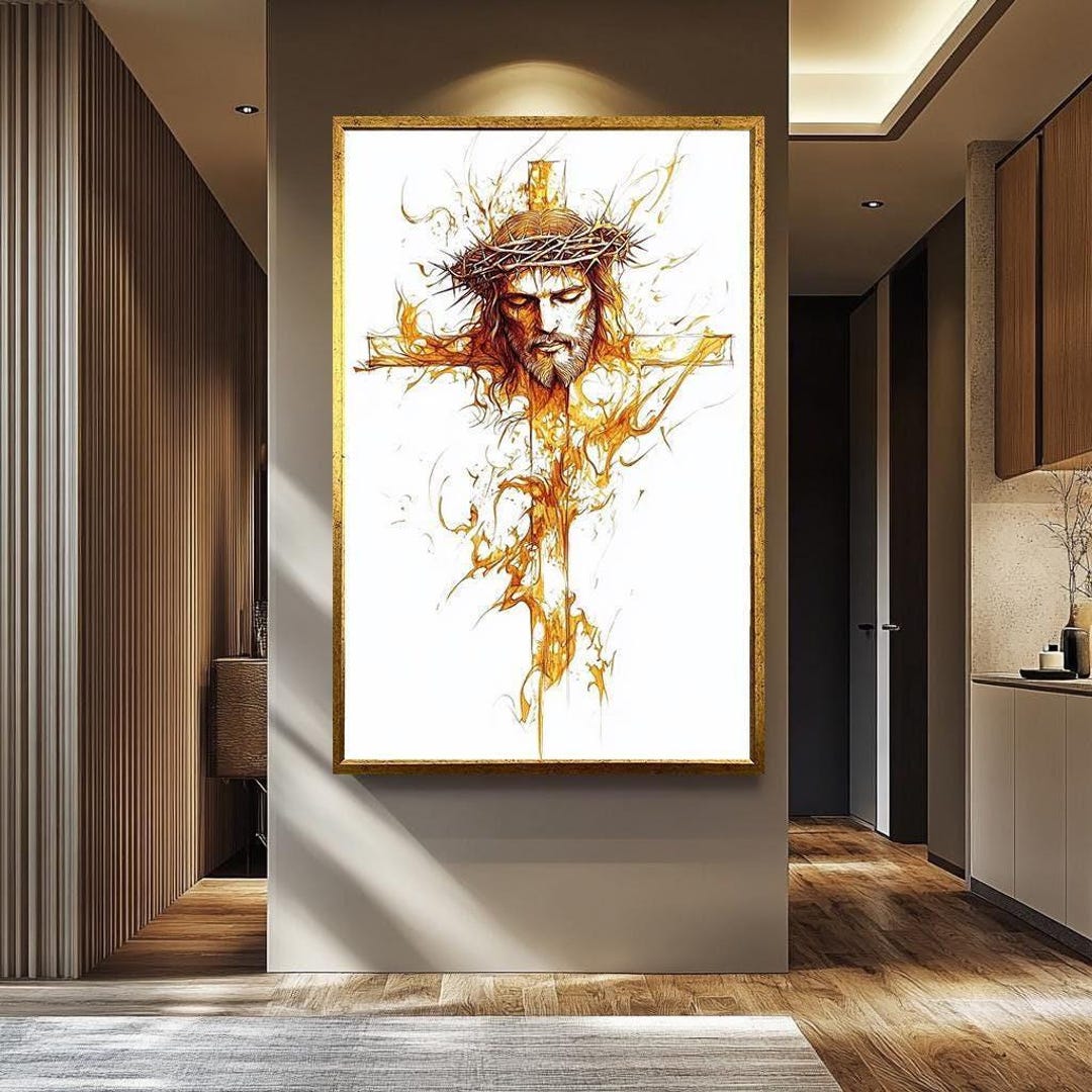 Jesus Christ Wall Art | Modern Religious Canvas Artwork | Christian ...