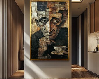 Abstract Neutral Coffee Art Print | Moody Kitchen Wall Art | coffee wall art | Coffee Bar Decor | Coffee Lover Housewarming Gift
