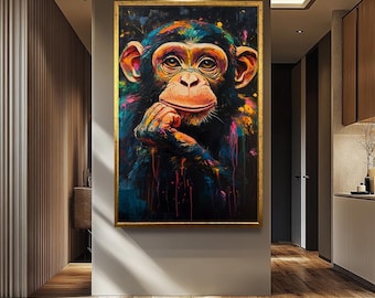 Quadro Su Tela Con Animali Della Fattoria: Decorazione Boho Per Cameretta Bimbi, 30x40 Cm