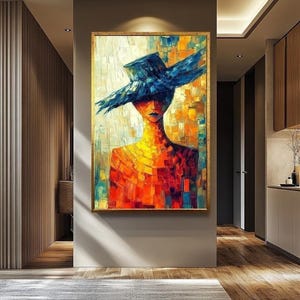 Abstract Woman Art Print: Colorful Fauvism Portrait