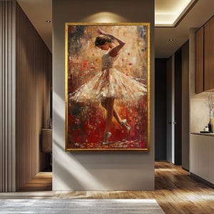 Elegant Ballerina Canvas Print: Impressionist Dance Wall Art