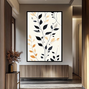 Minimalist Boho Botanical Wall Art Print Framed Canvas Wall Art  Abstract Floral Botanical Prints Minimalist Modern Art Boho Wall Decor