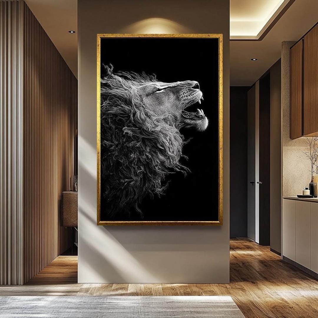 Majestic Lion Wall Art | Graffiti Lion King Wall Art | Bold Wildlife ...