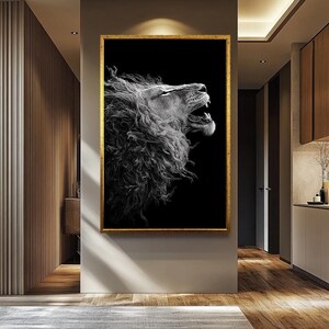 Majestic Lion Wall Art | Graffiti Lion King Wall Art | Bold Wildlife Wall Decor for Modern and Elegant Spaces | Lion Wall Decor | Lion Arts