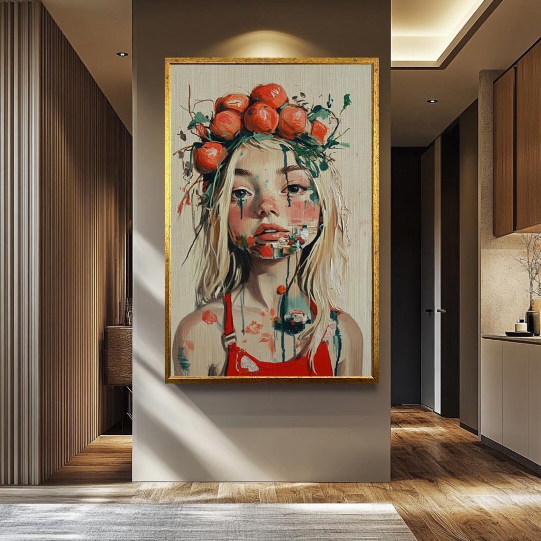 Abstract Woman Portrait Canvas Print, Surreal Female Wall Art | Women ...