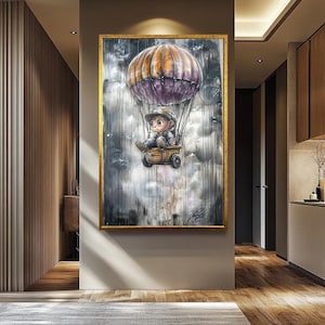 Banksy Balloon Boy Canvas Art: Graffiti Street Art Decor