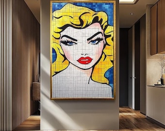 Women Pop Art Wall Art - Vibrant Blonde Portrait Print - Modern Abstract Canvas - Bold Feminine Decor - Chic Wall Artwork | Pop Art Decor