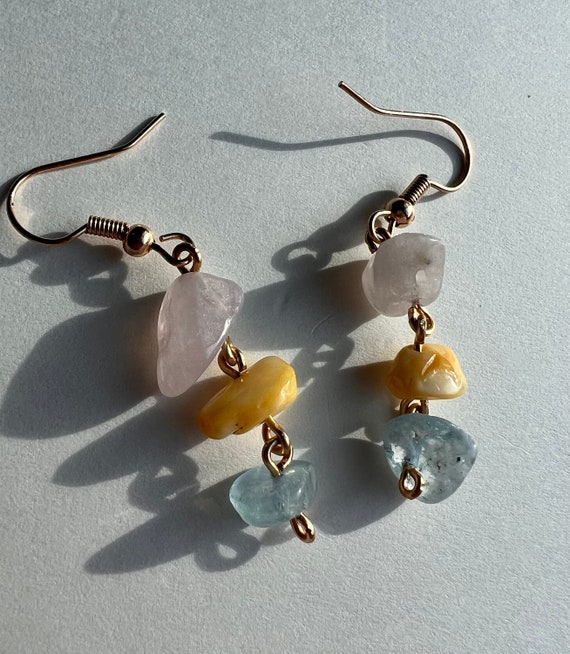 Yellow and Pink Pastel Crystal Dragonfly Drop Earrings Yellow and Pink Pastel Crystal Dragonfly Drop Earrings