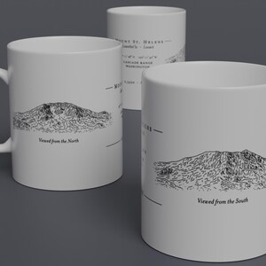 Mount St. Helens Zweiseitige Skizze Tasse (aka Lawetlat'la / Loowit; Kaskadenkette Volcano) Mit zwei Zeichnungen des Gipfels