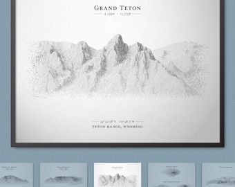 Schizzo del terreno del Grand Teton